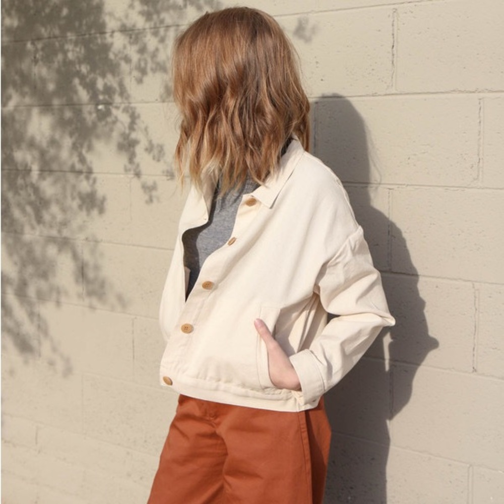 🆕 Esby Delilah Canvas Jacket Natural Cream Button Up